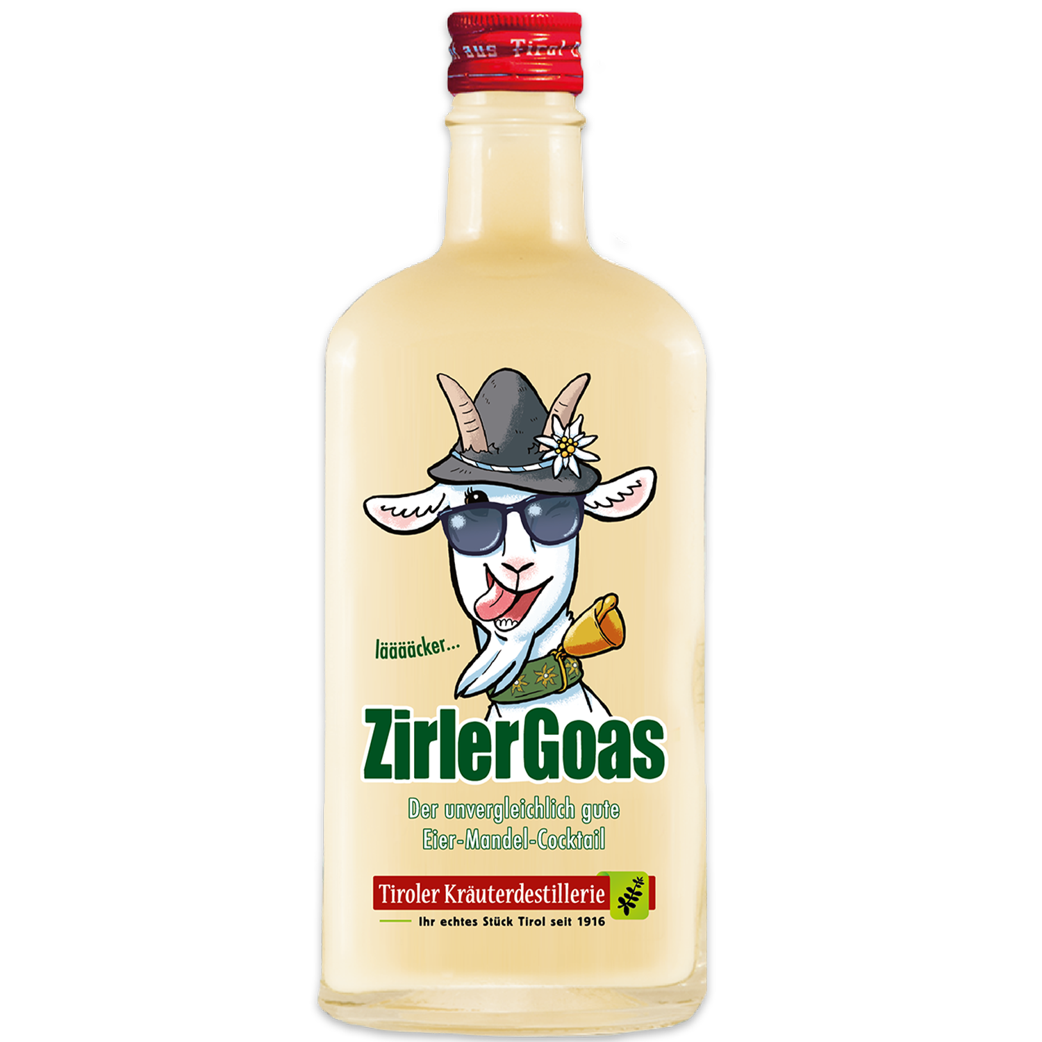 Zirler Goas eggnogg from the Tiroler Kräuterdestillerie in a noble bottle