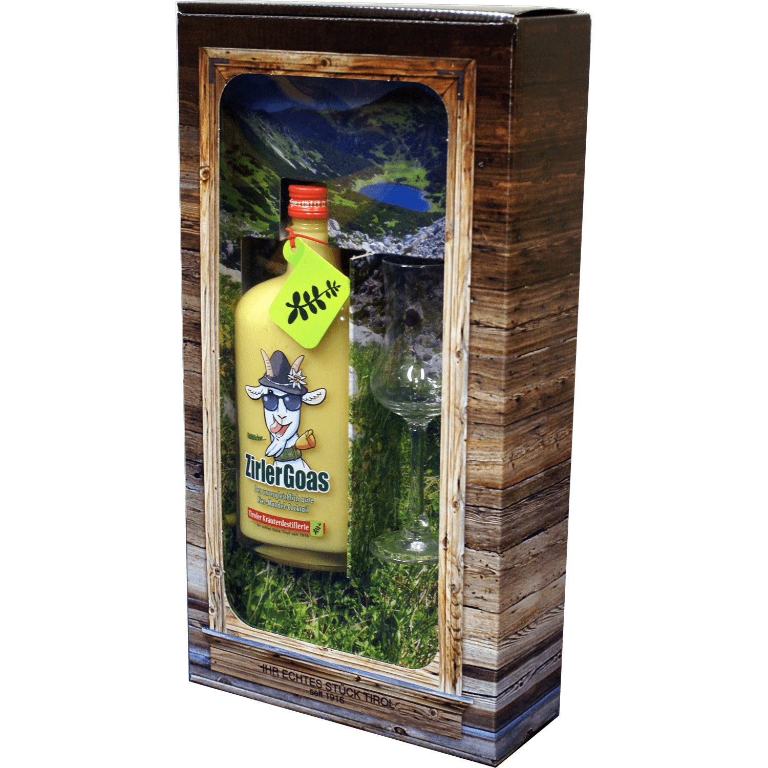 High-quality gift box with eggnog liqueur from the Tiroler Kräuterdestillerie