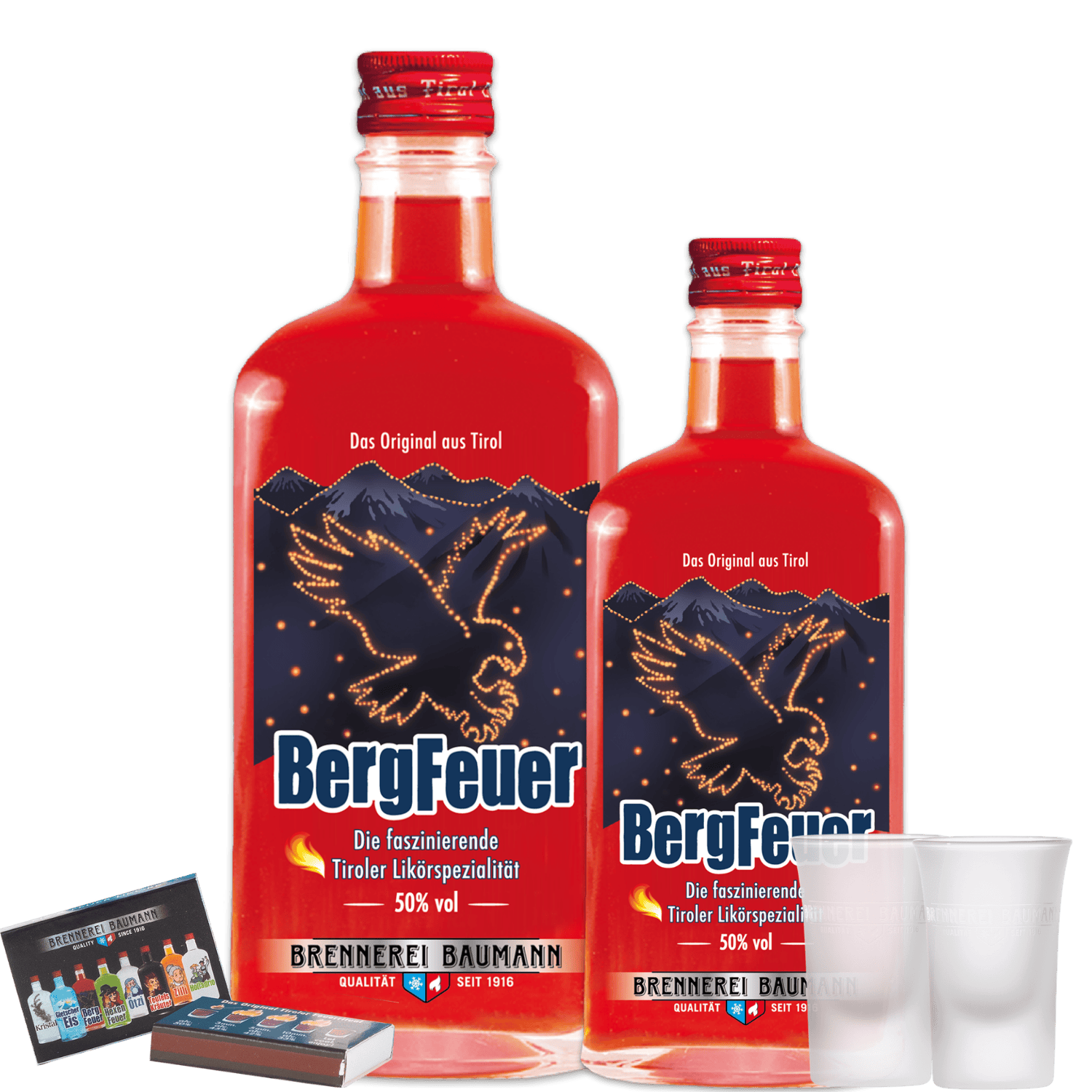 Bergfeuer Likoer Set mit GRATIS Flasche