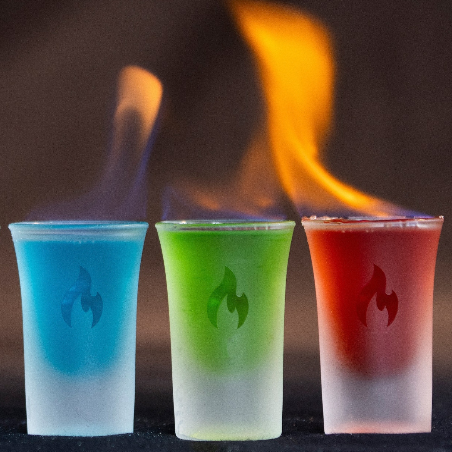 Feuerfestes Feuerlikör Glas der Brennerei Baumann 