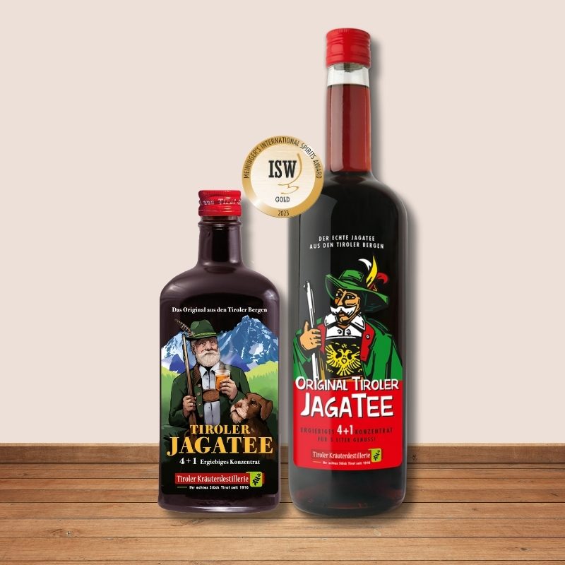 Zwei Jagatee Flaschen aus Tirol