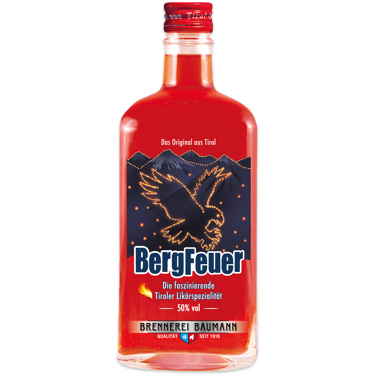 Bergfeuer Likör in 500ml Flasche von Brennerei Baumann