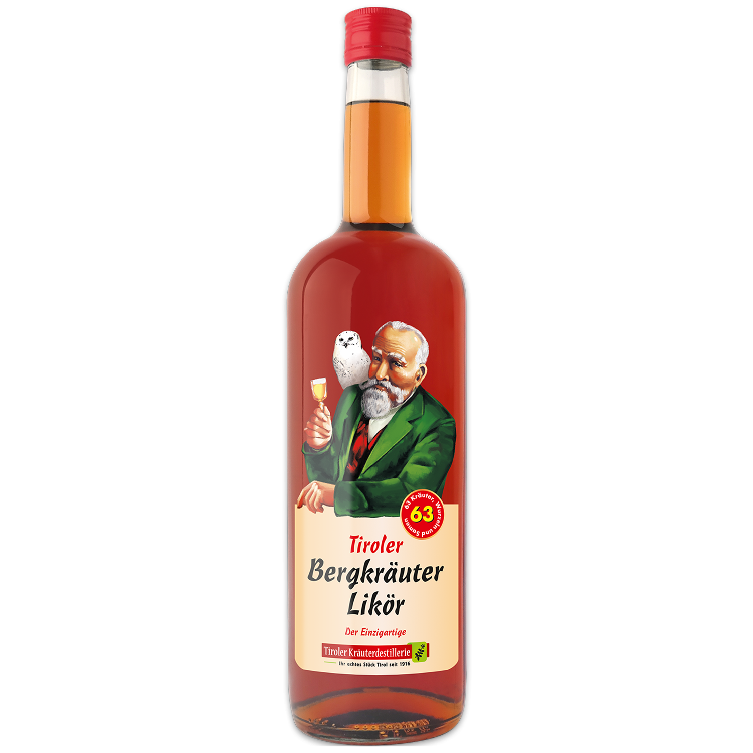 Herbal liqueur from the Tyrolean Herbal Distillery in a noble bottle