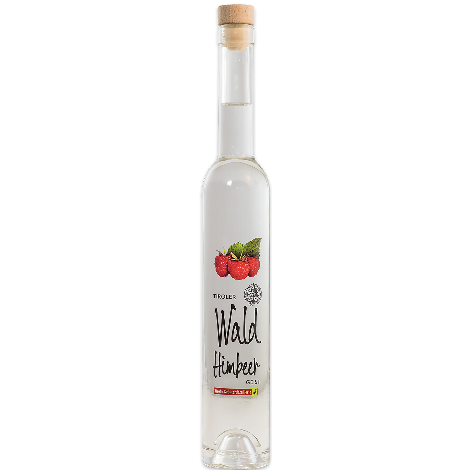 Raspberry schnapps from the Tiroler Kräuterdestillerie in a noble bottle