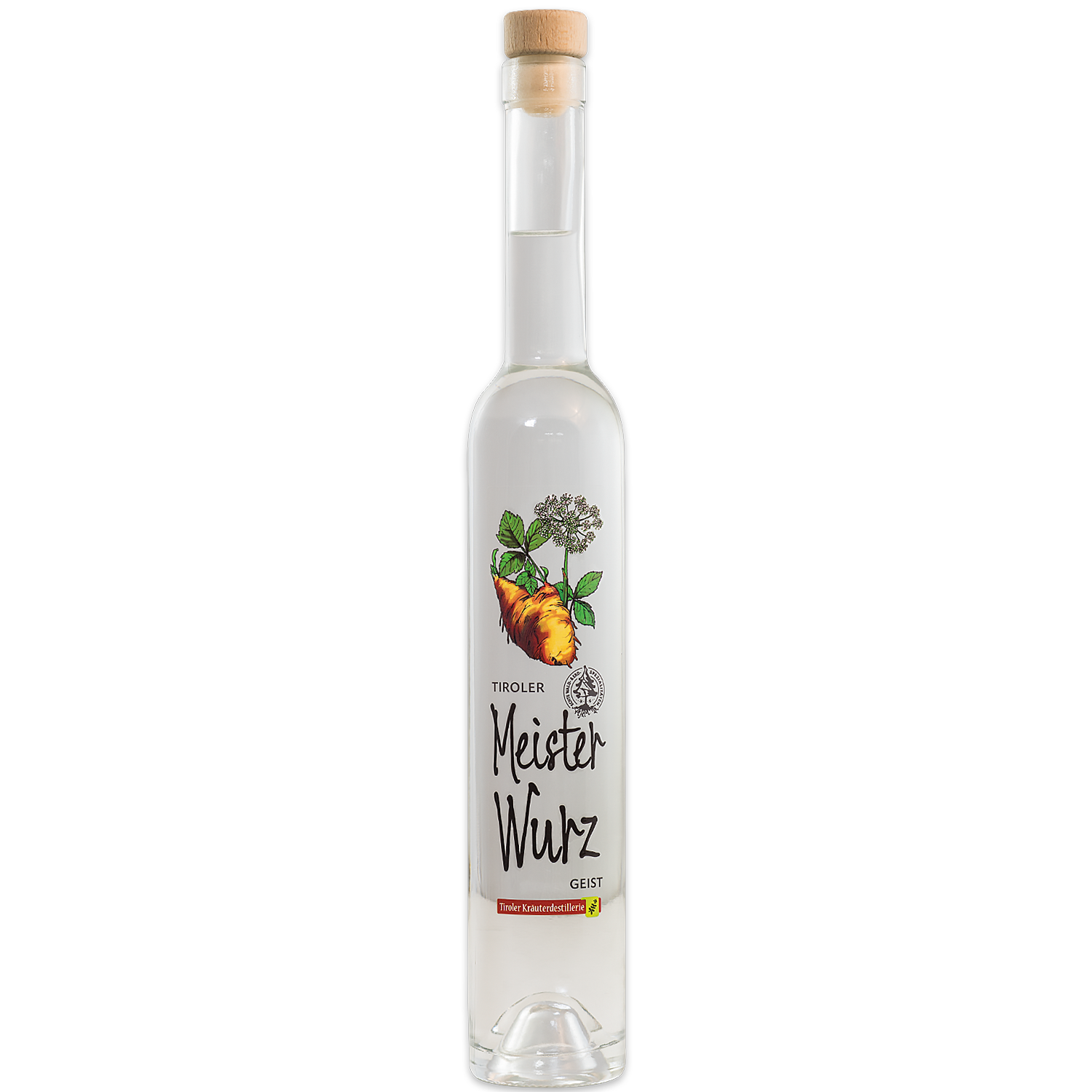 Masterworth spirit from the Tiroler Kräuterdestillerie in a noble bottle
